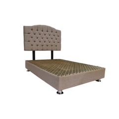 MUEBLES MACRUMO - Cama tapizada Varsovia - 1.5 Plz - Color Beige Oscuro