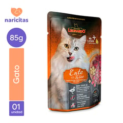 CAT FOOD LEONARDO - LEONARDO PARA GATO ADULTO PATO Y QUESO POUCH 85GR