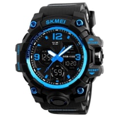 SKMEI - Reloj 1155B Analogico y Digital Acuático Borde Azul