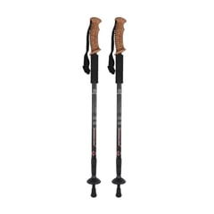 GENERICO - Set de Bastones para Trekking Hikking Montaña Par Negro