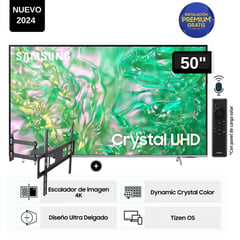SAMSUNG - Televisor LED Smart TV 50 Crystal UHD 4K- UN50DU8200GXPE + Rack Giratorio
