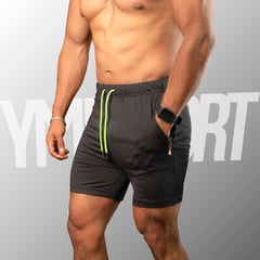 YML SPORT - Short GYM Hombre - Short Fitness Negro -