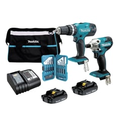 MAKITA - DLX2336SYX Taladro Percutor 18V DHP453 + Atornillador Impacto 18V DTD156 -