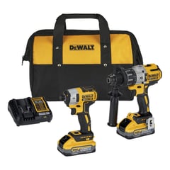 DEWALT - Taladro Percutor 12 + Atornillador 14 20V XR Inc Bat y Carg DCK299H2-B2