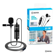 BOYA - Micrófono Condensador Omnidireccional Grabación de Audio Solapero