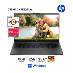 HP - Laptop 255 G10 AMD Athlon Silver 7120U-15.6″ HD-8Gb Ram DDR5-256Gb SSD-Windows-9E527LA