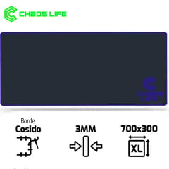 LIFE - Pad Mouse CHAOS XL 700 X 300 X 3mm Borde Azul