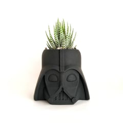 CONKRETE - Maceta de Cemento Darth Vader + Planta Suculenta aleatoria