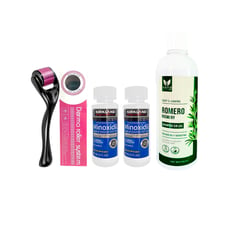 Minoxidil Líquido 2 Uni + Derma Roller 050mm + Shampoo Romero 500ml