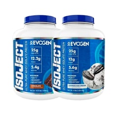 EVOGEN - Pack 02 Proteina ISOJECT 1.8 kg Chocolate Y Cookies and cream