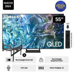 SAMSUNG - Televisor QLED Tizen OS Smart Tv 55 4K QN55Q65DAGXPE + Rack Giratorio