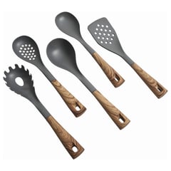 OSTER - Juego de Utensilios de cocina de nylon 5 piezas Everwood marrón