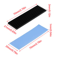 GENERICO - Disipador Térmico Refrig Aluminio y Almohadilla para NVME M.2 2280 SSD