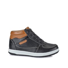 RABBIT - Botin Derby Casual Niño Cuero Negro