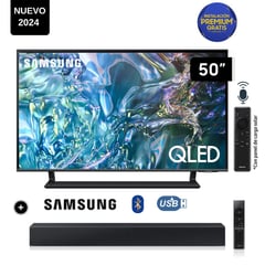 SAMSUNG - Televisor QLED Tizen OS Smart Tv 50 4K QN50Q65DAGXPE + Soundbar HW C400