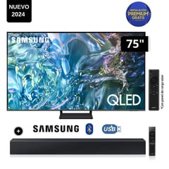 SAMSUNG - Televisor QLED Tizen OS Smart Tv 75" 4K QN75Q65DAGXPE + Soundbar HW C400