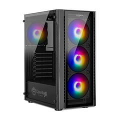 CYBERTEL - Case gamer RGB Vidrio templado Cybermax Xtreme Black