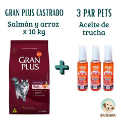 GRAN PLUS - gato castrado salmón x 10 kg + 3 aceite de trucha