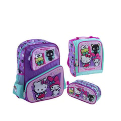 SET MOCHILA 3 BOLSILLOS HELLO KITTY & FRIENDS