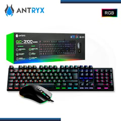 KIT - GAMING TECLADO MECANICO + MOUSSE ANTRIX GC 3100 BLACK BLUE SWITCH