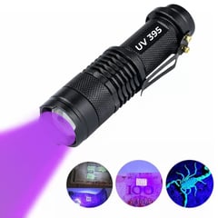 INTEC - Linterna Uv Lampara Luz Negra Ultravioleta Led Zoom 395 nm