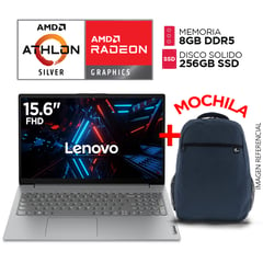 LENOVO - Laptop Amd Athlon Silver 7120U DDR5 8GB SSD 256GB Pantalla 15,6 pulgadas + Mochila