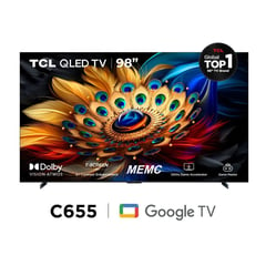 TCL - Televisor 98 98C655 QLED Google TV 4K Ultra HD