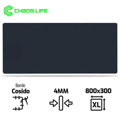 LIFE - Pad Mouse CHAOS XL 800 X 300 X 4mm Borde Negro