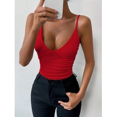 GENERICO - Top De Camisola Con Cuello En V SHEIN Privé