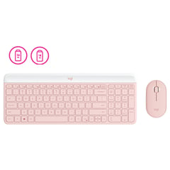 LOGITECH - TECLADO + MOUSE MK470 WIRELESS SLIM USB ROSE