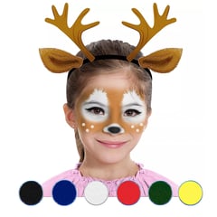 MASK COLORS - Maquillaje artistico al agua x 6 unds //Colores primarios// de 6 grs cada pote//