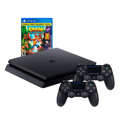 SONY - Consola PS4 SLIM 1tb y 2 Mandos + Crash Trilogy - Reacondicionada