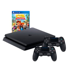 Consola PS4 SLIM 1tb y 2 Mandos + Crash Team Racing - Reacondicionada