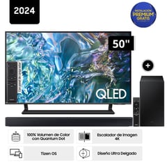SAMSUNG - Televisor QLED Tizen OS Smart Tv 50 4K QN50Q65DAGXPE + Soundbar HW C450