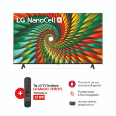 LG - Televisor NanoCell 75UHD 4K ThinQ AI 75NANO77SRA - NEW 2023