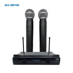 ALL SOUND - DOBLE MICROFONO INALAMBRICO UHF CON MALETIN DE ABS