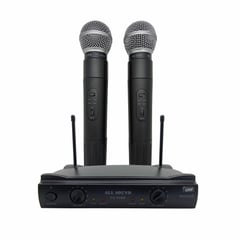 ALL SOUND - DOBLE MICROFONO INALAMBRICO UHF CON MALETIN DE ABS