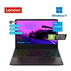 LENOVO - Laptop Gaming 3 Core I5 11320H 8gb 512gb ssd 4g video GTX1650 15.6 FHD RGB window 11 Negro