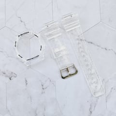 GENERICO - Correa Repuesto + Bisel para CASIO G-SHOCK GA-2100 - Transparente