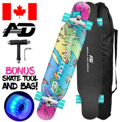 AD - Skate Longboard 42 Dancing Cruising Downhill - Ruedas LED