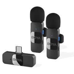 BOYA - 2 Micrófonos BY-V20 Inalámbrico Solapa Lavalier Celular Usb-c Pro