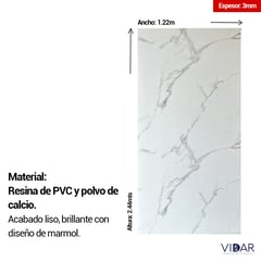 VIDAR - PANEL MARMOL SPC CALACATTA - VENTA POR UNIDAD