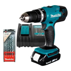 MAKITA - Taladro Percutor 1/2 18v Lxt + Set De Brocas 5 Pzs