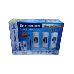 NATIONALIZER - Filtro de agua purificador triple Blanco mas repuesto