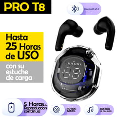 GENERICO - Audifonos PRO T8 NEGRO, bluetooth Inalambrico