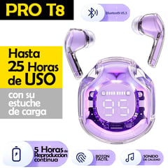 GENERICO - Audifonos PRO T8 LILA, bluetooth Inalambrico