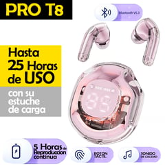 GENERICO - Audifonos PRO T8 ROSADO, bluetooth Inalambrico