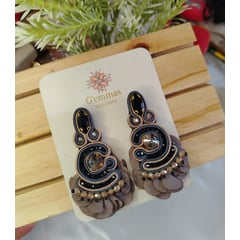 GENERICO - Aretes Soutache Color Plomo