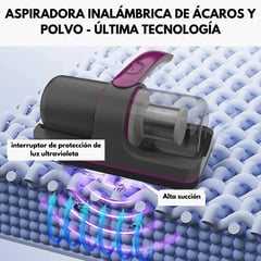 IMPORTADO MC - Aspiradora de Mano Electrica Elimina Acaros Polvo y Pelos con Luz UV