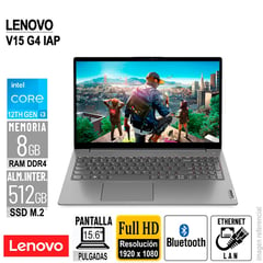 LENOVO - LAPTOP V15 G3 IAP 156 FULL HD INTEL CORE I3-1215U RAM 8GB-DDR4 512GB-SSD FREEDOS